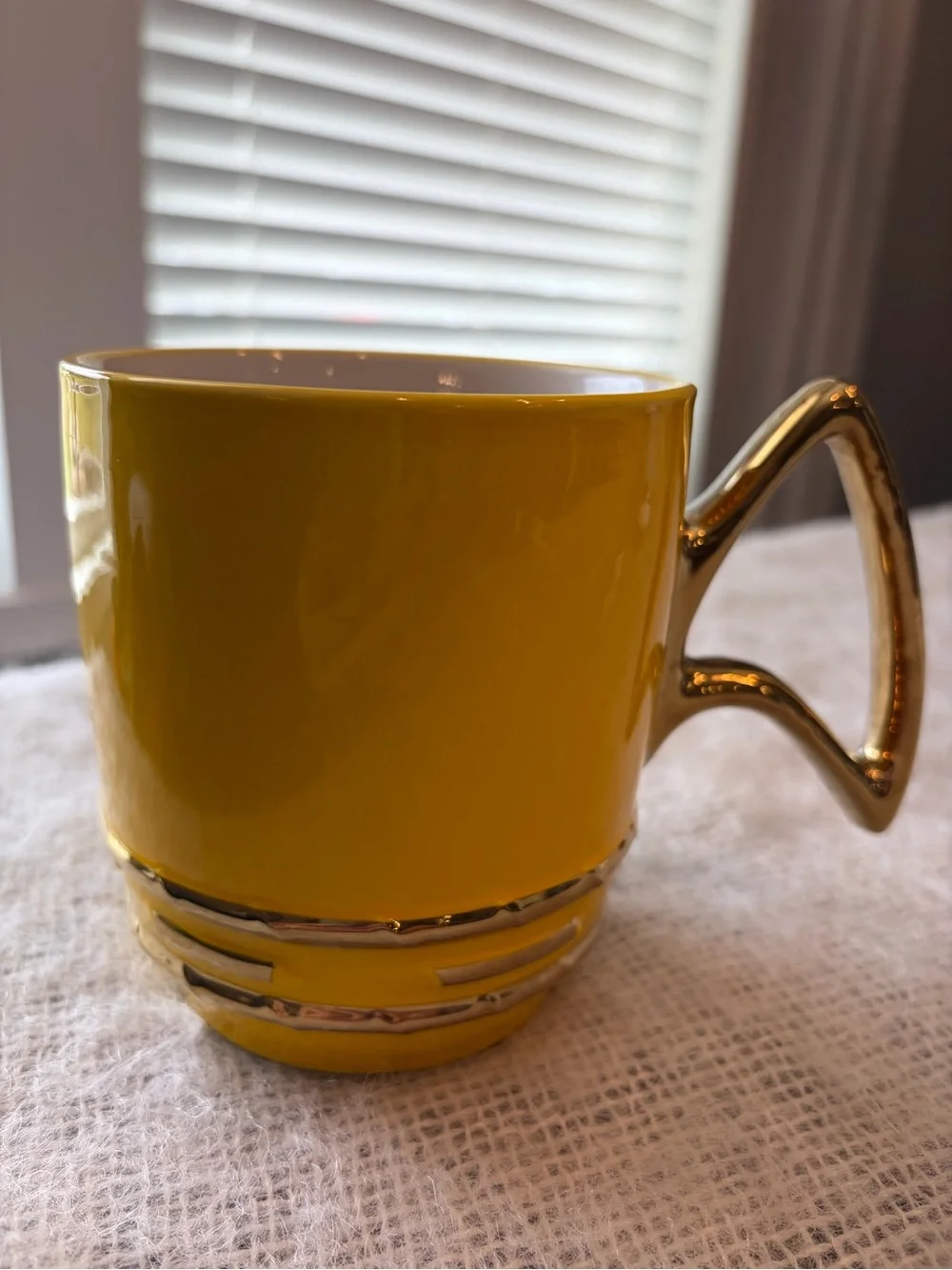 Star Trek star fleet stoneware yellow coffee mug.  22oz.